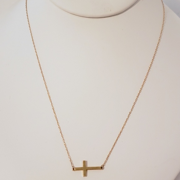 Jewelry - Gold over 925 Tiny Side-way Cross